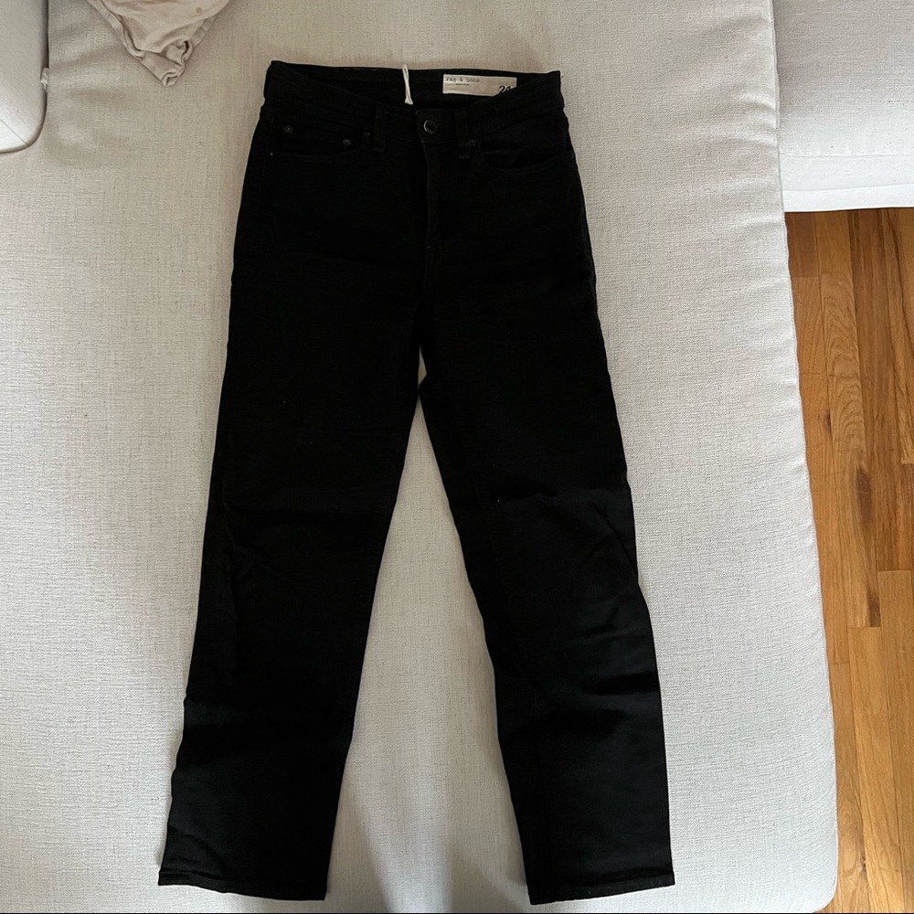Rag & Bone Black Crop Flare Jeans